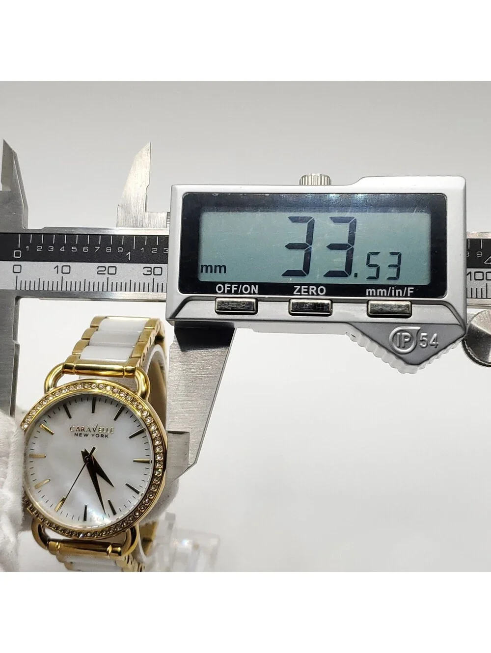 Caravelle New York By Bulova Women Watch New Battery Gold Tone Accent Bezel 33mm